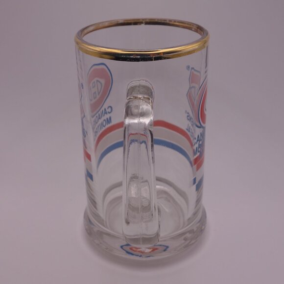 Canadiens Montreal Beer Glass with Handle and Gold Rim - Picture 4 of 12